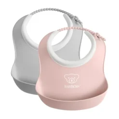 BabyBjörn Duo Slabbetje - Grijs / Pastelroze