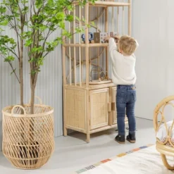 Babypark Exclusief Mand Rond - Groot - Naturel