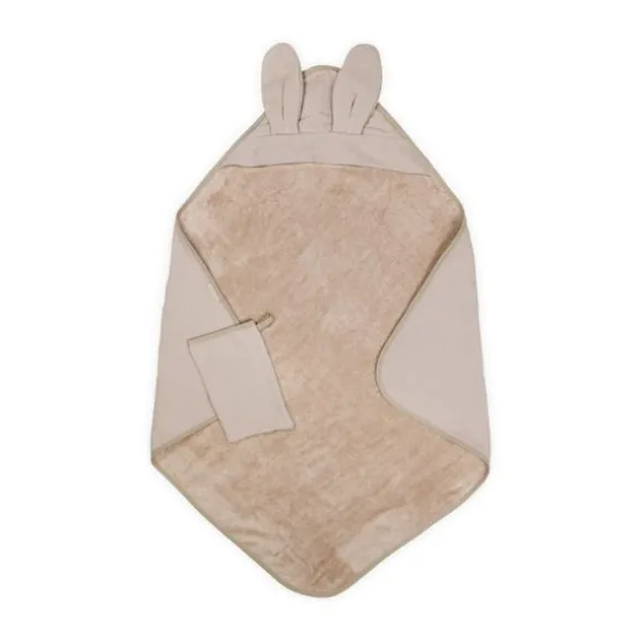 Bamboom Badcape met Washand - Duo Set Waffle - 75x75 cm - Mocha Sand