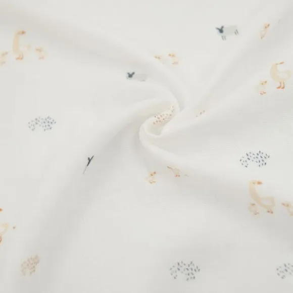 Bamboom Swaddle Muslin - XL - 120 x 120 - Set Of 2 - Farm Buddies / Light Sand