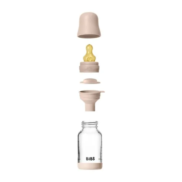 BIBS Fles - Slow Flow - 120 ml - Glas/Latex - Blush