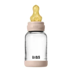 BIBS Fles - Slow Flow - 120 ml - Glas/Latex - Blush