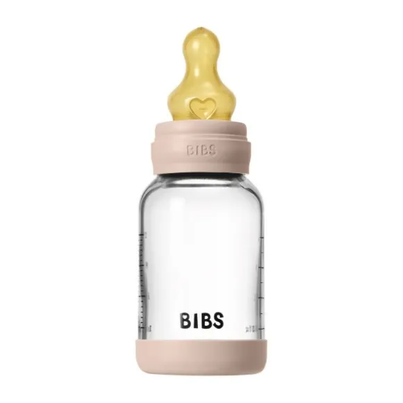 BIBS Fles - Slow Flow - 120 ml - Glas/Latex - Blush