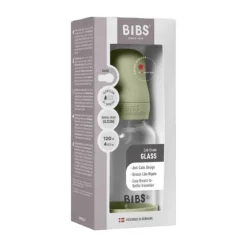 BIBS Fles - Slow Flow - 120 ml - Silicone/Glas - Sage