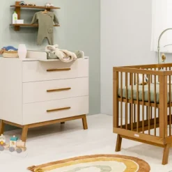 Bopita Kaleo Babykamer - Dune / Rose Wood | Bed 60 x 120 cm + Commode