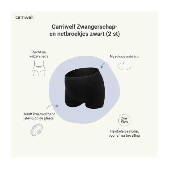 Carriwell Zwangerschaps Netbroekjes Zwart 2 Stuks