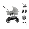 Cybex Gazelle S Kinderwagen - Silver - Stone Grey | Cybex Cloud G I-Size Plus Autostoeltje - Stone Grey | Cybex Base G | Autostoel adapters