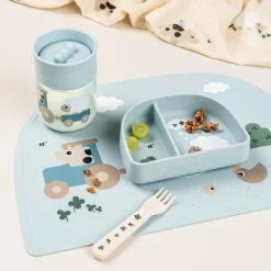 Done By Deer 360° Oefenbeker - Tiny Farm – Blue