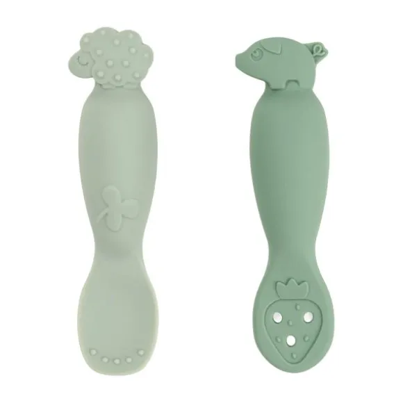 Done By Deer Tiny Farm Oefen Lepel Set - Green
