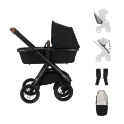 Dubatti One E6 Kinderwagen Dark Brown / Pitch Black | Dubatti by Römer Autostoeltje Babysafe Pro | Vario Base 5Z