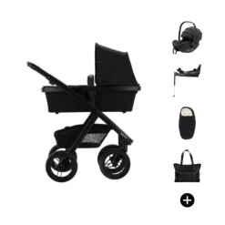 Dubatti Two E2 Kinderwagen Bundel - Pitch Black / Black / Black