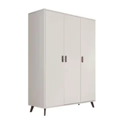 Europe Baby Olivia II Kledingkast 3-Deurs - Oatmeal / Walnoot - Retro
