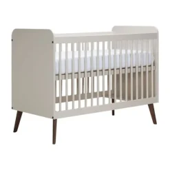 Europe Baby Olivia II Oatmeal / Walnoot - Retro | Ledikant 60x120 + Commode