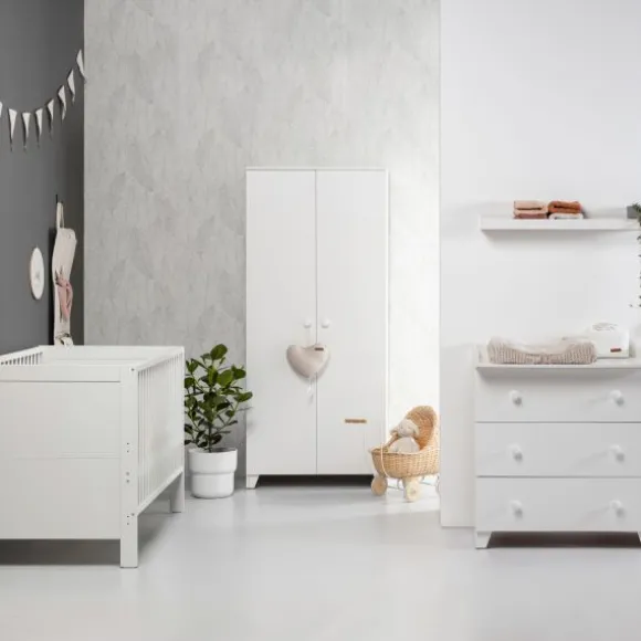 Europe Baby Sarah Babykamer Wit | Bed 70 x 140 cm + Commode