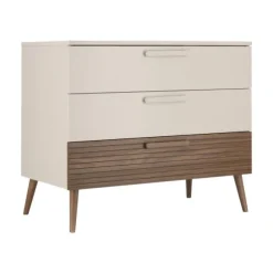 Europe Baby Sev Babykamer Cashmere/Walnoot | Ledikant 60x120 cm + Commode + Kast 2-Deurs
