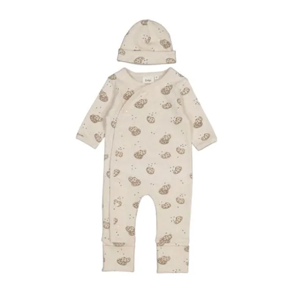 Feetje Geschenkset 1-delig pak + muts - Offwhite Melange - Maat 44