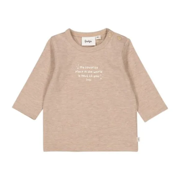 Feetje The Magic is in You T-Shirt - Lange Mouwen - Mt. 50 - Taupe Melange