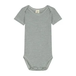 Gray Label Romper - Blue Grey / Cream - 3-6 Mnd