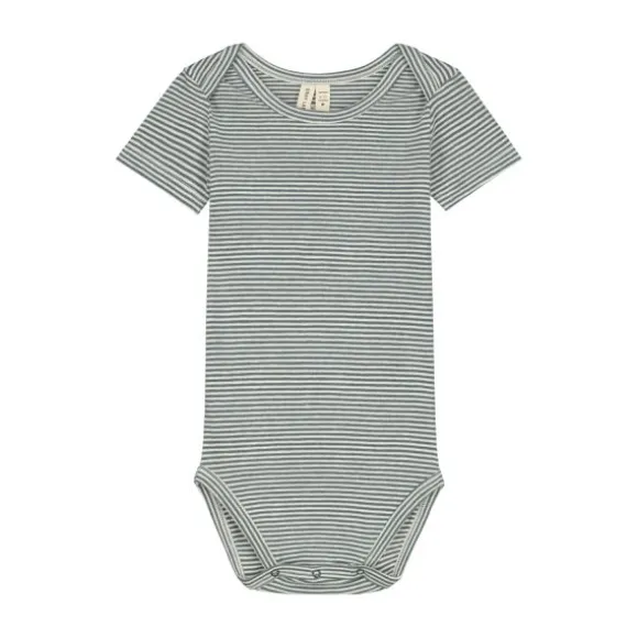 Gray Label Romper - Blue Grey / Cream - 3-6 Mnd