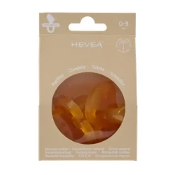 Hevea Orthodontische Fopspeen - 0-3 Mnd – 2 Stuks - Naturel