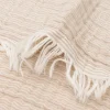 Jollein Deken Ledikant - 120 x 120 cm - Fringe Stripe Biscuit/Ivory GOTS