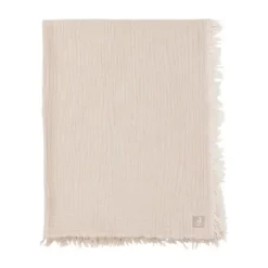 Jollein Deken Ledikant - 120 x 120 cm - Fringe Stripe Biscuit/Ivory GOTS