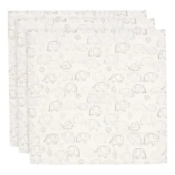 Jollein Hydrofiele Doek Small 70x70 cm - Elephant Tales – 3 Stuks