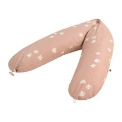 Julius Zöllner Organic Voedingskussen Hoes Nappi – Roze – Birdy – 190 cm