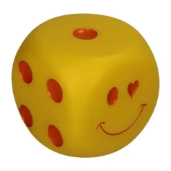 Kersten Ornament Dobbelsteen Smiley LED - Geel