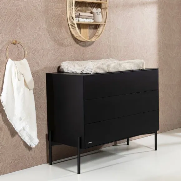 Kidsmill Boutique Babykamer Zwart Mat | Bed 60 x 120 cm + Commode