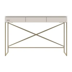 Kidsmill Intense II Kinderkamer Oatmeal / Patinated Brass | Bed 90 x 200 cm + Bureau + Kast 3-Deurs