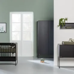Kidsmill Intense II Kledingkast 2-Deurs Mat Zwart - Zwart - Marmer Zwart