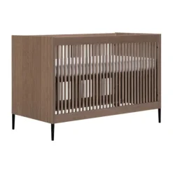 Kidsmill Levi Babykamer Incl. Ronde Potenset Walnoot | Ledikant 60 x 120 cm + Commode