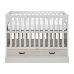 Kidsmill Newport Ledikant 60 x 120 cm - Incl. Zwarte Grepen - Oatmeal / Eiken