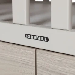 Kidsmill Newport Ledikant 60 x 120 cm - Incl. Zwarte Grepen - Oatmeal / Eiken