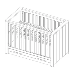 Kidsmill Sem Nautic Babybed Met Lade Grijs 60 x 120 cm