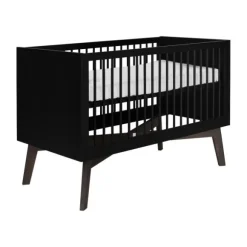 Kidsmill Sixties Babybed Zwart Mat / Walnoot 70 x 140 cm