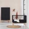 Kidsmill Sixties Babybed Zwart Mat / Naturel 70 x 140 cm