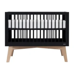 Kidsmill Sixties Babybed Zwart Mat / Naturel 70 x 140 cm