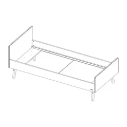 Kidsmill Sixties Bed Wit Mat / Walnoot 90 x 200 cm