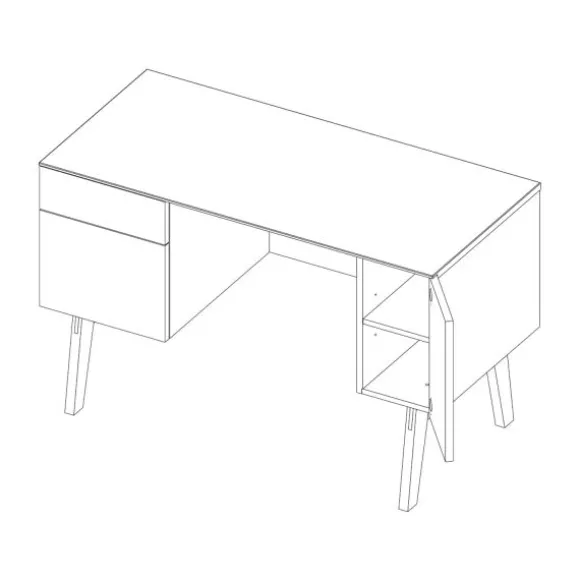 Kidsmill Sixties Bureau Wit Mat / Naturel