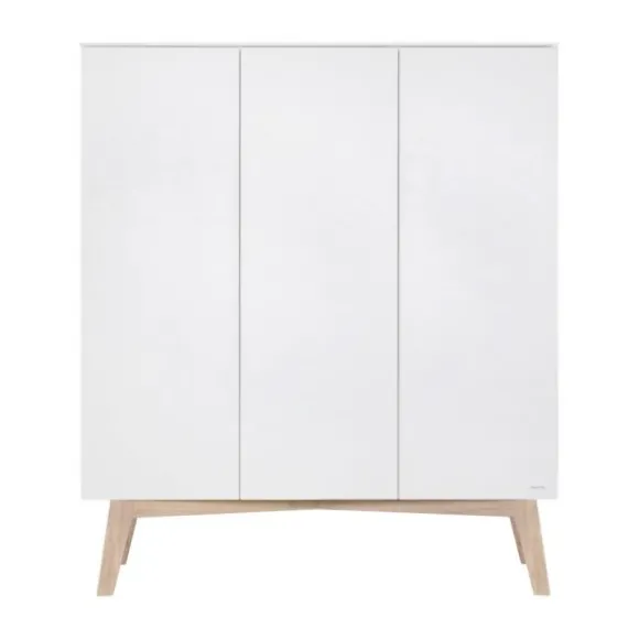 Kidsmill Sixties Kledingkast 3-deurs Wit Mat / Naturel