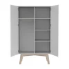 Kidsmill Sixties Kledingkast 2-Deurs Wit Mat / Naturel