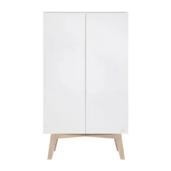 Kidsmill Sixties Kledingkast 2-Deurs Wit Mat / Naturel