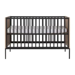 Kidsmill Vince Babykamer Black / Oak | Bed 60 x 120 cm + Commode Breed