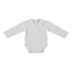 Klein Baby Romper Met Kraag - Lange Mouw - Mt. 50 - Off White