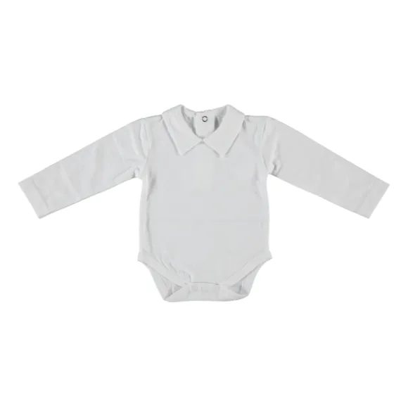 Klein Baby Romper Met Kraag - Lange Mouw - Mt. 50 - Off White