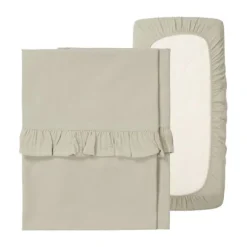Koeka Faro Ruffle Set Wieg - Laken En Hoeslaken - Sage