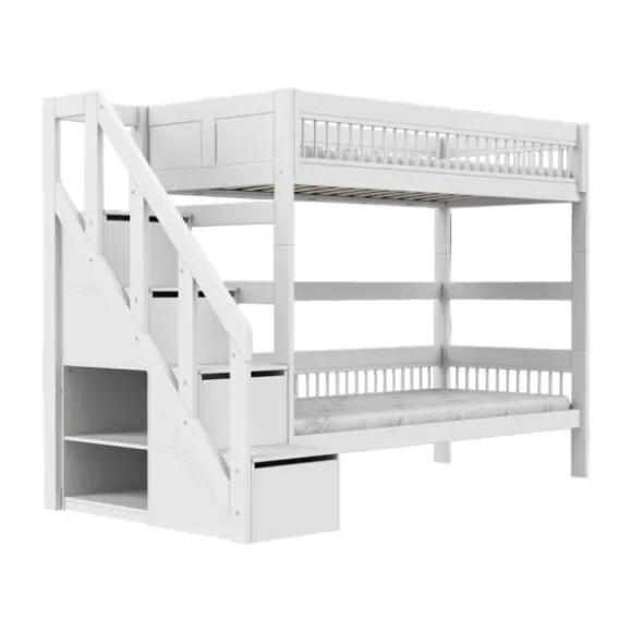 LIFETIME Breeze Stapelbed Met Trapkast - Wit