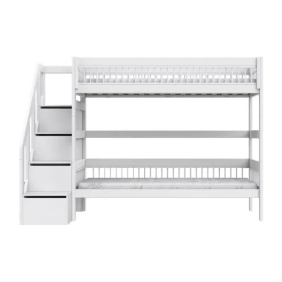 LIFETIME Breeze Stapelbed Met Trapkast - Wit